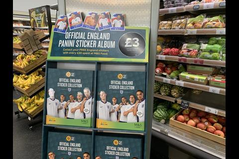 marks and spencer football sticker panini